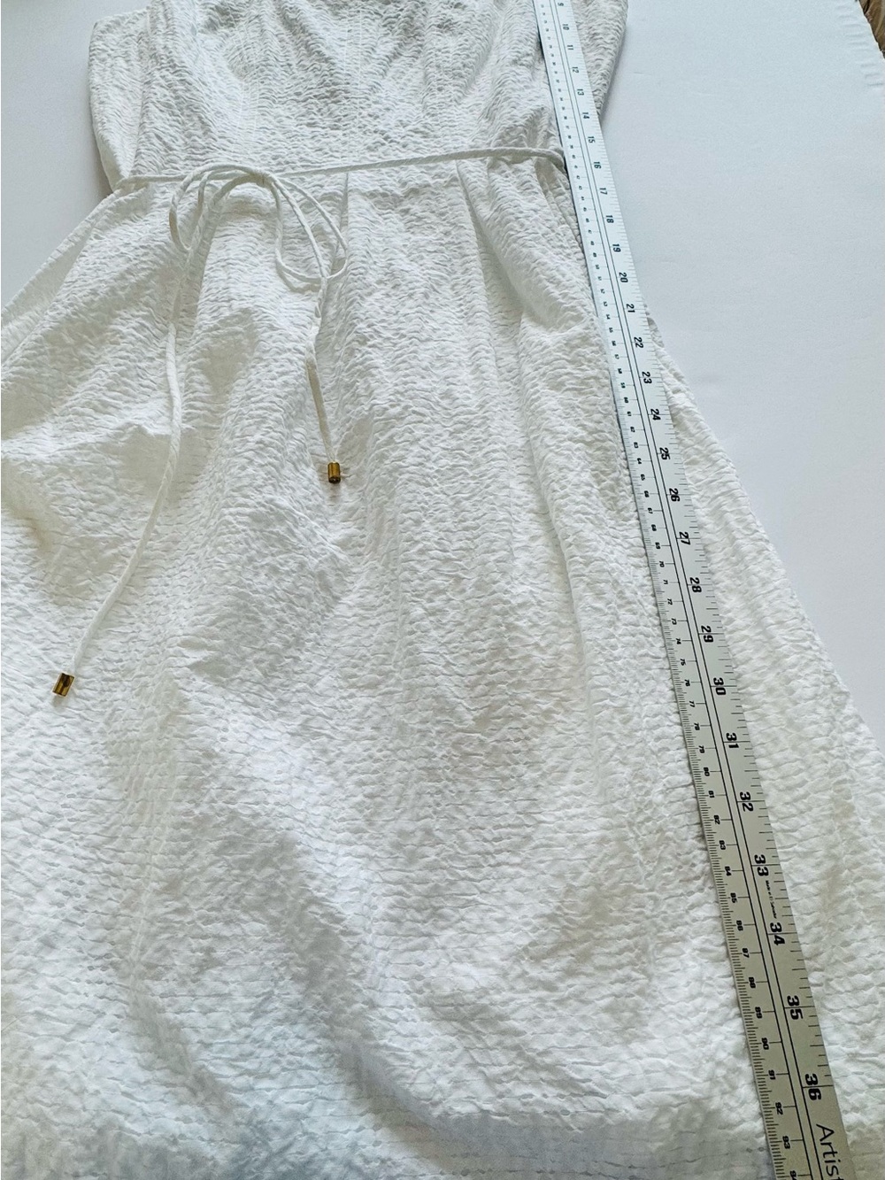 Nine West White Textured Sleeveless Fit & Flare Dress Lined Size 10 - Picture 11 of 15